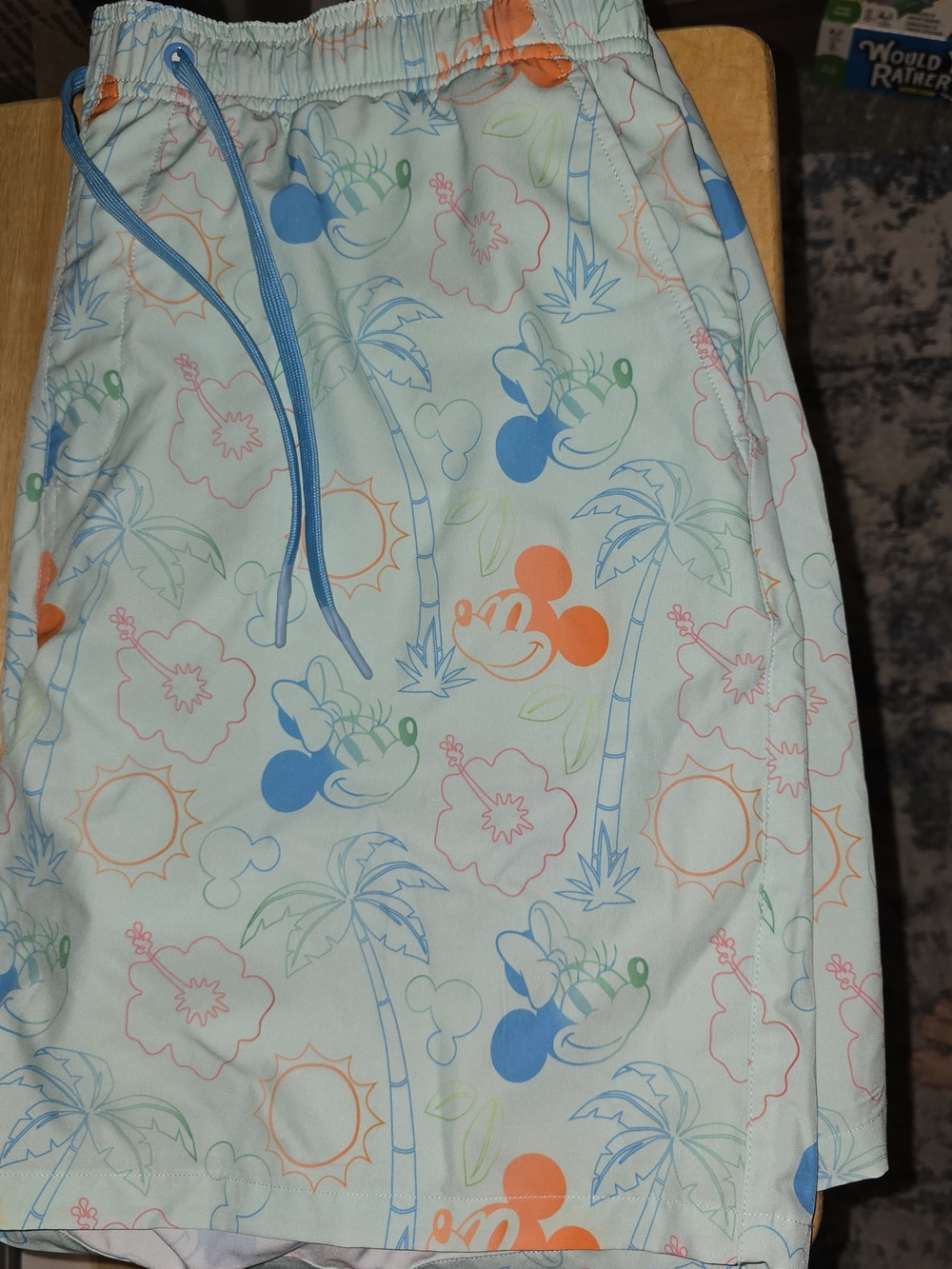 Disney Mens Pastel Mickey Minnie Mouse Tropical Swim Shorts Trunks - XL